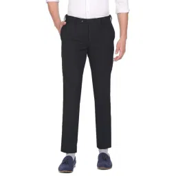 Arrow Black Regular Fit Flat Front Trousers-picture-20