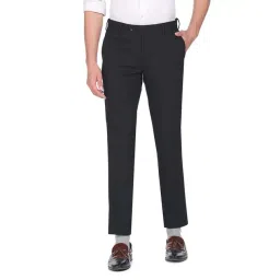 Arrow Black Regular Fit Flat Front Trousers-picture-31
