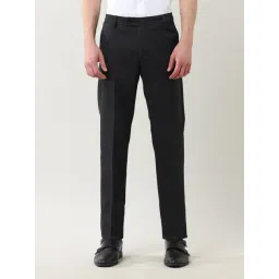 Arrow Black Regular Fit Self Pattern Trousers-picture-36