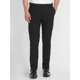 Arrow Black Regular Fit Trousers-picture-13