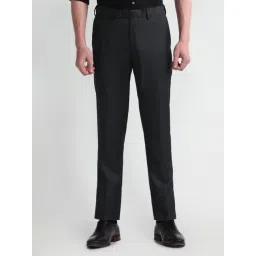 Arrow Black Regular Fit Trousers-picture-13
