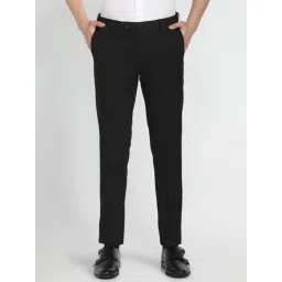 Arrow Black Regular Fit Trousers-picture-45
