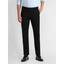 Arrow Black Relaxed fit Self Trousers-picture-12