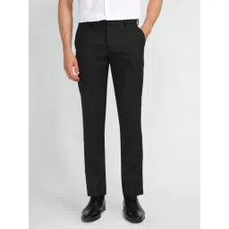 Arrow Black Slim Fit Printed Trousers-picture-13