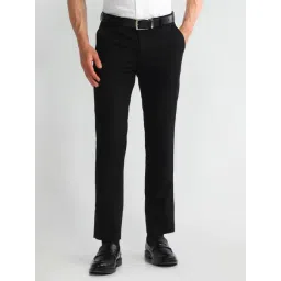 Arrow Black Slim Fit Trousers-picture-34