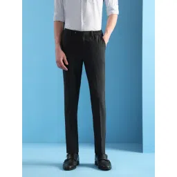 Arrow Black Slim Fit Trousers-picture-39