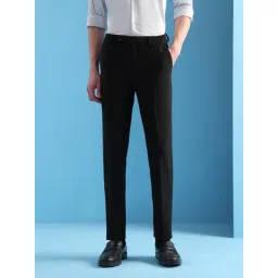 Arrow Black Slim Fit Trousers-picture-38