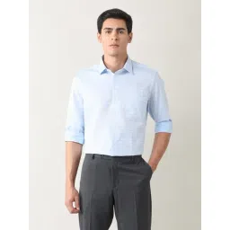 Arrow Blue Cotton Regular Fit Checks Shirt-picture-15