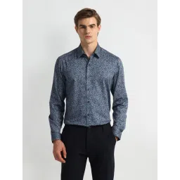 Arrow Blue Cotton Regular fit Floral Shirt-picture-16