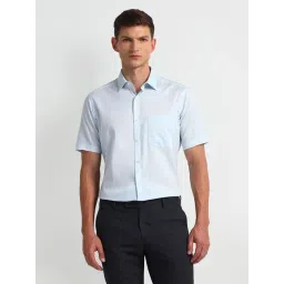 Arrow Blue Cotton Regular fit Geometric Shirt-picture-14