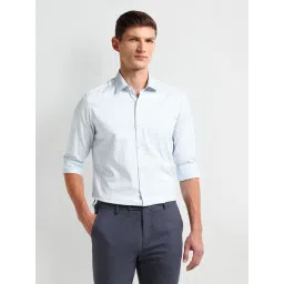 Arrow Blue Cotton Regular fit Polka Dot Shirt-picture-10