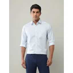 Arrow Blue Cotton Regular Fit Printed Shirt-picture-30