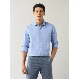 Arrow Blue Cotton Slim Fit Checks Shirt-picture-37