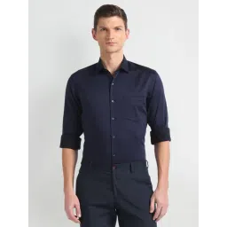 Arrow Blue Cotton Slim Fit Checks Shirt-picture-38