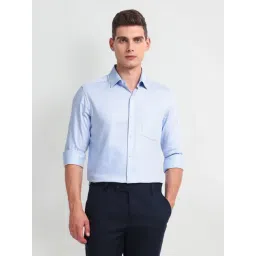 Arrow Blue Cotton Slim Fit Pin Striped Shirt-picture-35