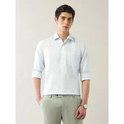 Arrow Blue Cotton Slim Fit Self Formal Shirt-picture-33
