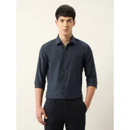 Arrow Blue Cotton Slim Fit Self Pattern Shirt-picture-46