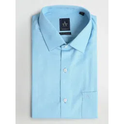 Arrow Blue Cotton Slim Fit Self Pattern Shirt image 5