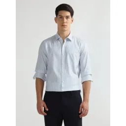 Arrow Blue Cotton Slim Fit Striped Shirt-picture-32