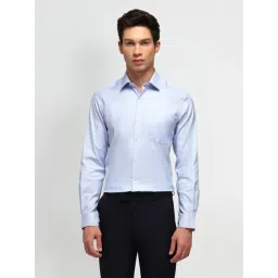 Arrow Blue Cotton Slim Fit Texture Shirt-picture-10