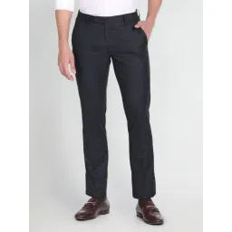 Arrow Blue Regular Fit Checks Trousers-picture-30