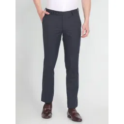 Arrow Blue Regular Fit Checks Trousers-picture-20