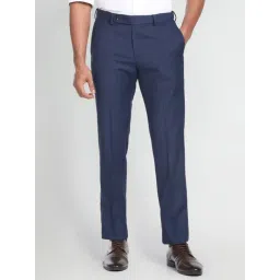 Arrow Blue Regular Fit Checks Trousers-picture-25
