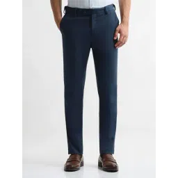 Arrow Blue Regular Fit Checks Trousers-picture-31
