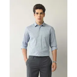 Arrow Blue Regular Fit Geometric Shirt-picture-17