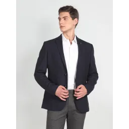 Arrow Blue Regular Fit Self Pattern Blazer image 4