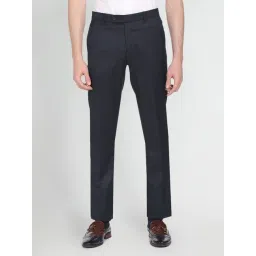 Arrow Blue Regular Fit Self Pattern Trousers-picture-29