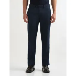 Arrow Blue Regular Fit Self Pattern Trousers-picture-30