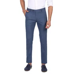 Arrow Blue Regular Fit Trousers-picture-29