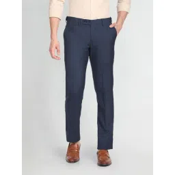 Arrow Blue Regular Fit Trousers-picture-29