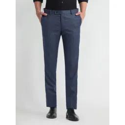 Arrow Blue Regular Fit Trousers-picture-21