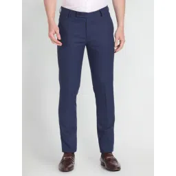Arrow Blue Regular Fit Trousers-picture-36