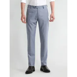 Arrow Blue Relaxed fit Self Trousers-picture-16
