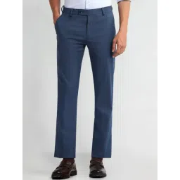 Arrow Blue Slim Fit Checks Trousers-picture-22