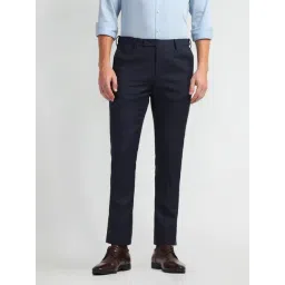 Arrow Blue Slim Fit Checks Trousers-picture-20