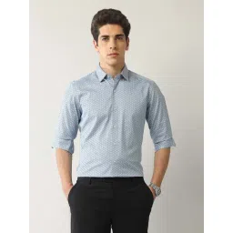Arrow Blue Slim Fit Geometric Shirt-picture-23