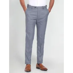 Arrow Blue Slim Fit Striped Trousers-picture-10