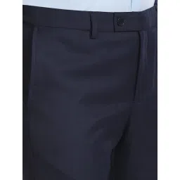 Arrow Blue Slim Fit Striped Trousers image 5