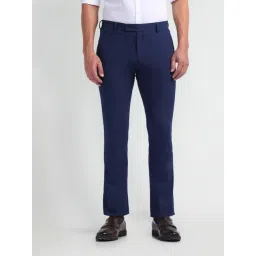 Arrow Blue Slim Fit Trousers-picture-26