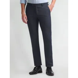 Arrow Blue Straight Fit Checks Trousers-picture-37