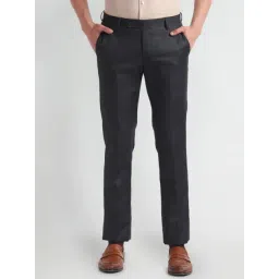 Arrow Blue Straight Fit Texture Trousers-picture-10