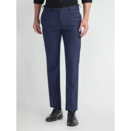 Arrow Blue Straight Fit Trousers-picture-20