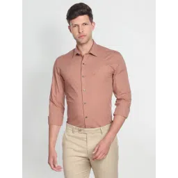 Arrow Brown Cotton Slim Fit Checks Shirt-picture-39