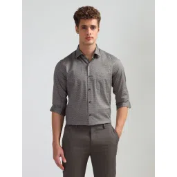 Arrow Brown Cotton Slim Fit Printed Shirt-picture-14