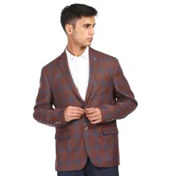 Arrow Brown Regular Fit Checks Blazers-picture-30