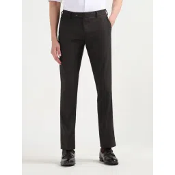 Arrow Brown Regular Fit Self Pattern Trousers-picture-14